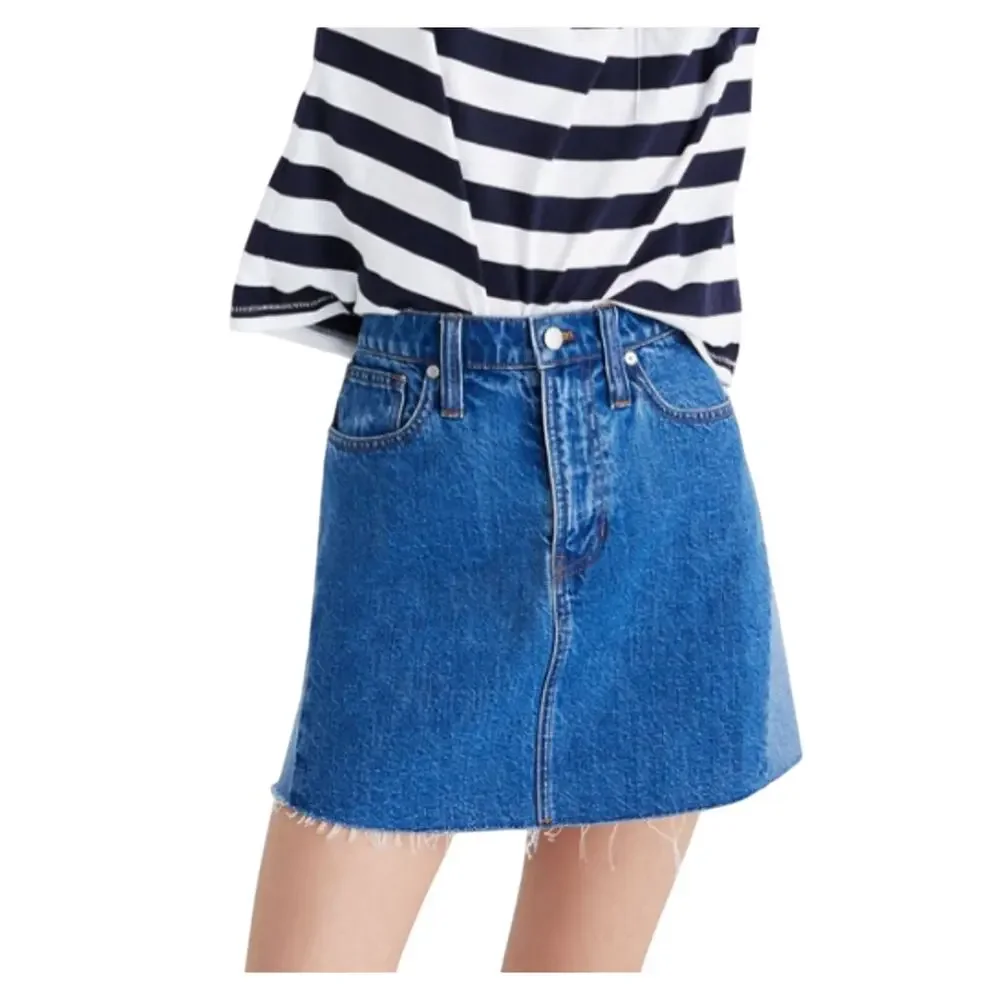 Madewell Patchwork Denim Mini Skirt Size 25